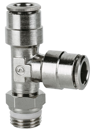 8mm OD x 3/8" BSP SWIVEL RUN TEE - S6440 8 3/8